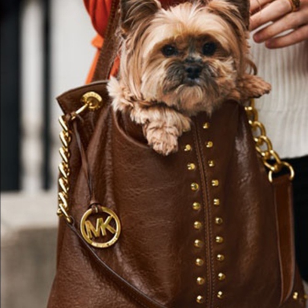 Michael Kors Uptown Astor Studded Satchel